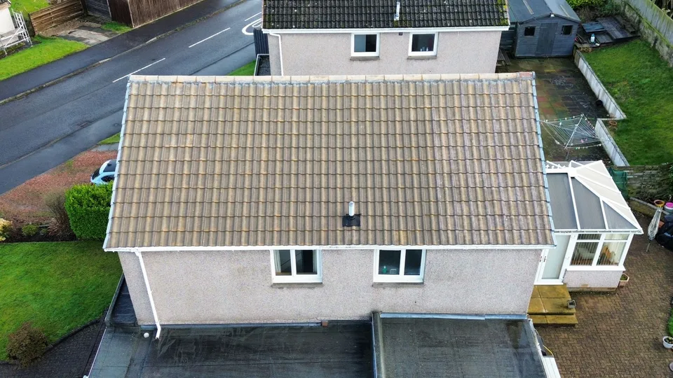 Roof cleaned and prepared ahead of coating.